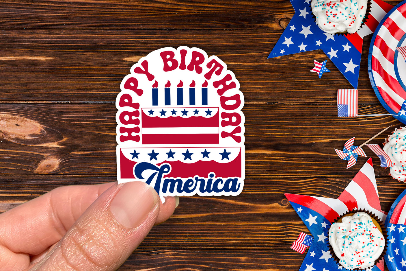 4th of July Sticker, Happy Birthday America