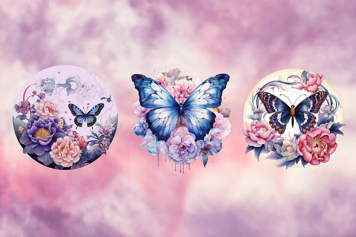 Vintage Floral Butterfly Sublimation Bundle