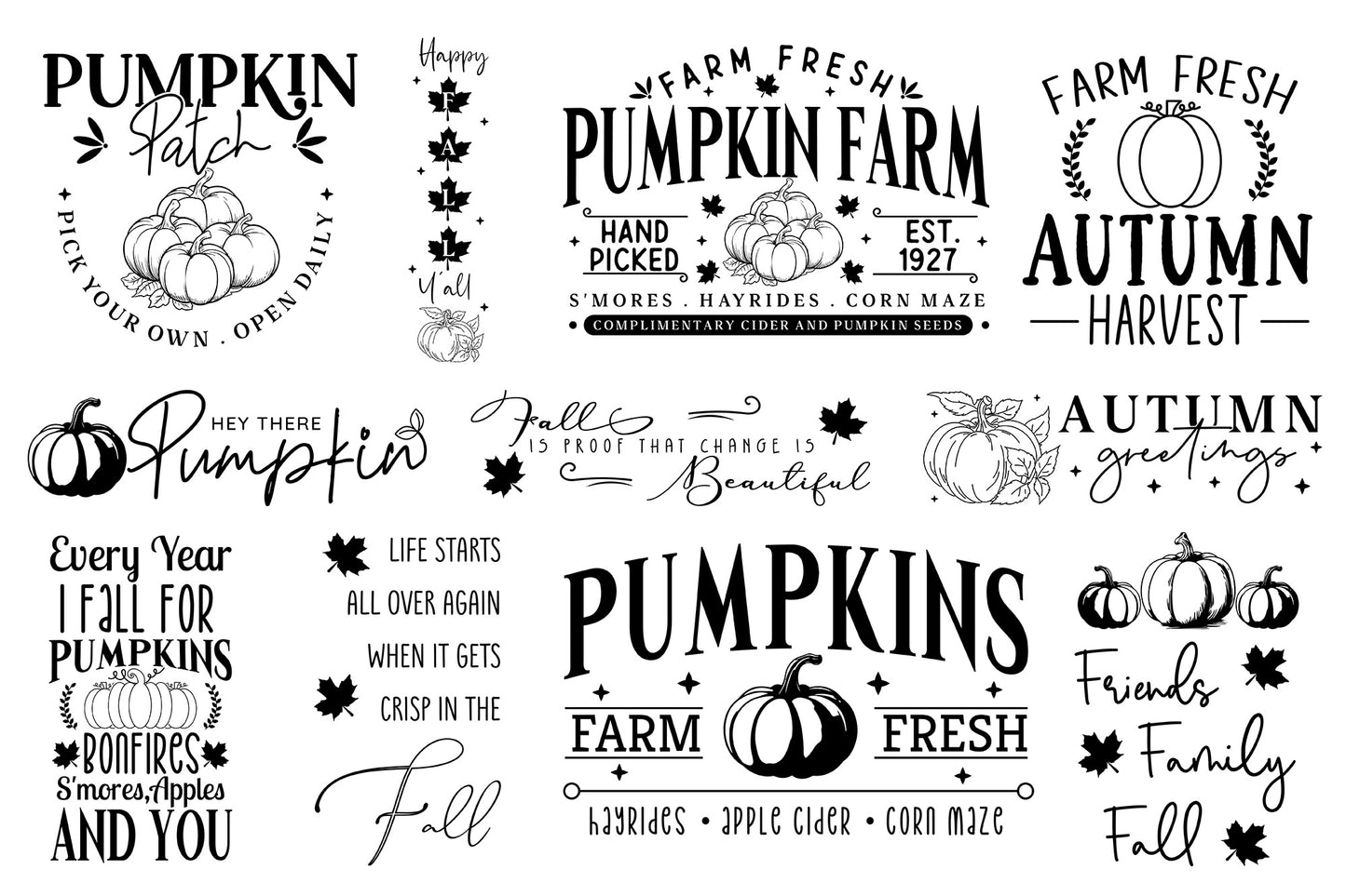 Fall Farmhouse Sign SVG Bundle