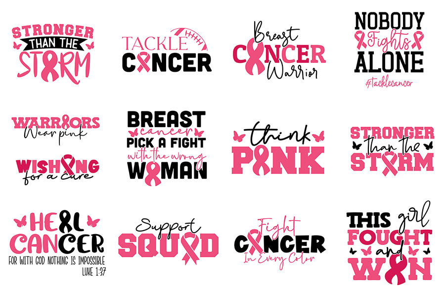 Breast Cancer Awareness SVG Bundle Vol.3