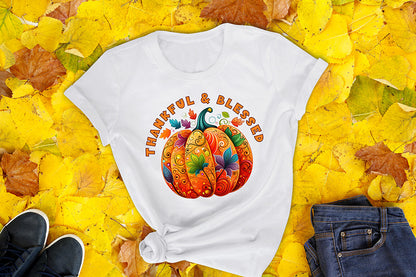 Thankful & Blessed - Thanksgiving PNG Sublimation