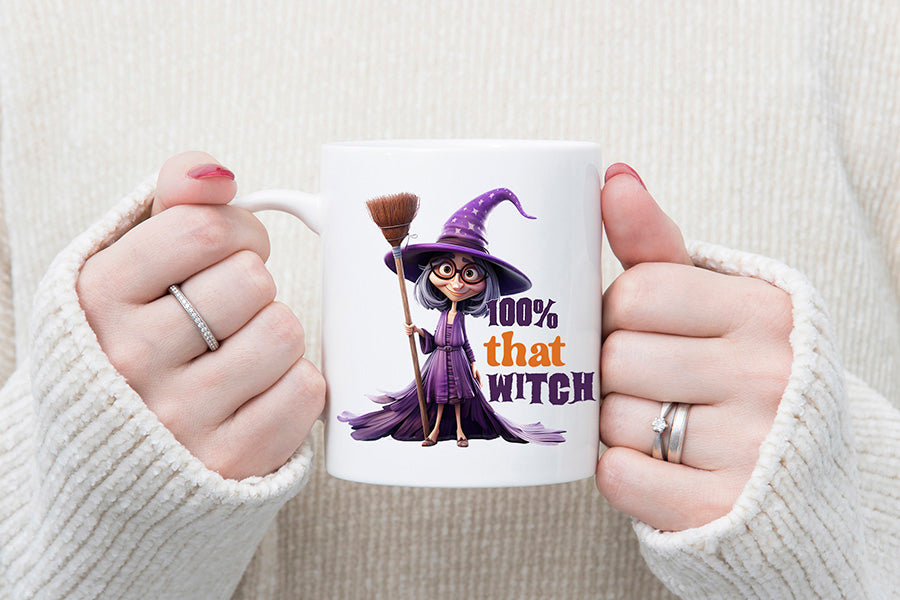 Funny Halloween Quote Sublimation, 100% That Witch
