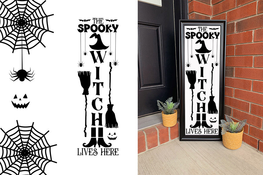 Halloween Porch Sign SVG - Spooky Witch Lives Here