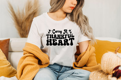 Carry a Thankful Heart, Retro Thanksgiving SVG