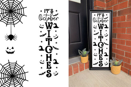 Halloween Porch Sign SVG | It's October Witches