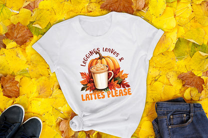 Fall Sublimation Design - Leggings Leaves & Lattes Please