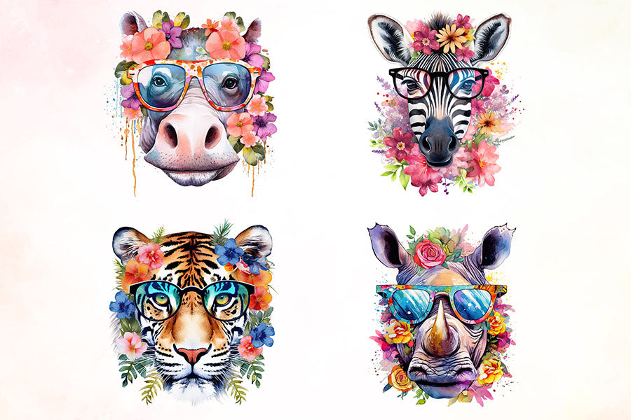 Floral Animals Face Sublimation Bundle