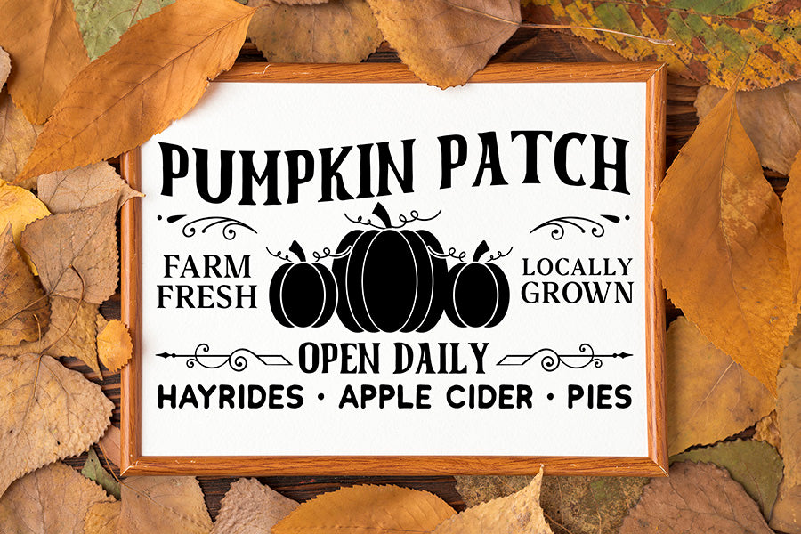 Vintage Fall Sign SVG, Pumpkin Patch Cut File