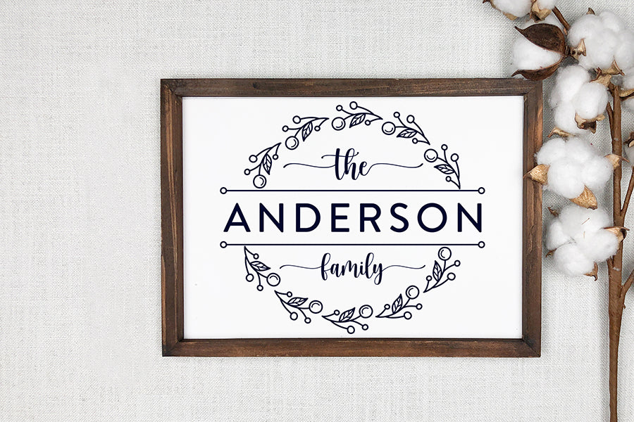 Family Monogram SVG, Floral Frame SVG