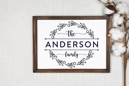 Family Monogram SVG, Floral Frame SVG