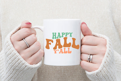 Happy Fall Y'all SVG - Retro Fall SVG