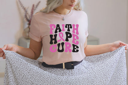 Faith Hope Cure SVG | Breast Cancer Awareness SVG