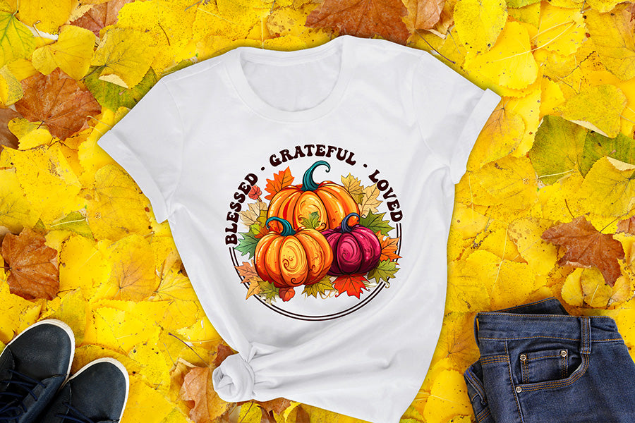 Blessed Grateful Loved | Thanksgiving Sublimation Design