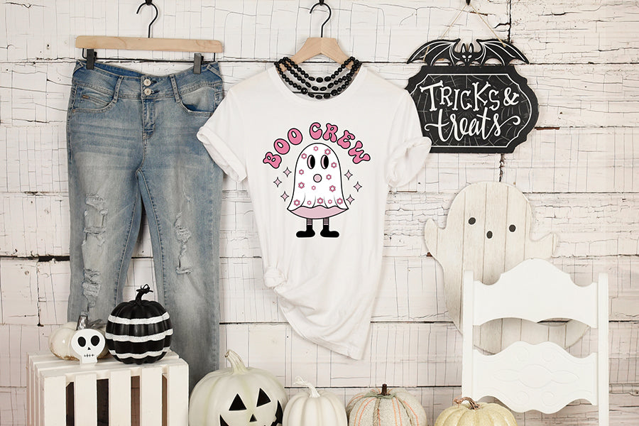 Retro Halloween Sublimation, Boo Crew PNG