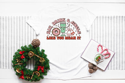 Eat Drink & Jingle, Retro Christmas PNG