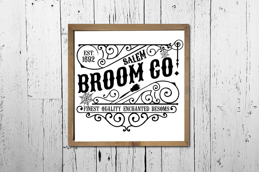 Salem Broom Co, Vintage Halloween Sign SVG