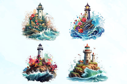 Lighthouse Watercolor Sublimation Bundle