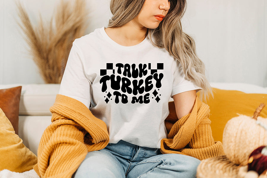 Talk Turkey to Me SVG | Retro Thanksgiving SVG