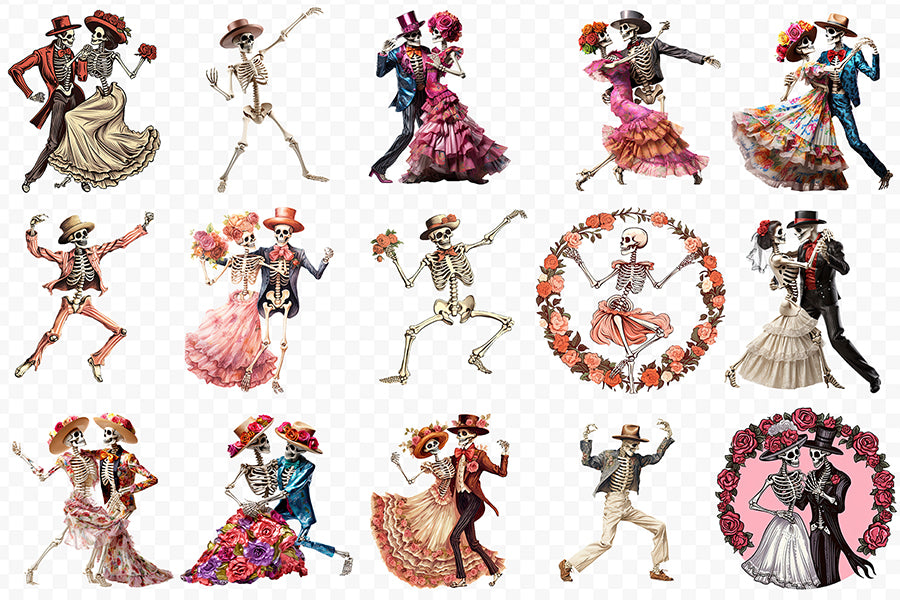 Dancing Skeleton PNG Sublimation Bundle