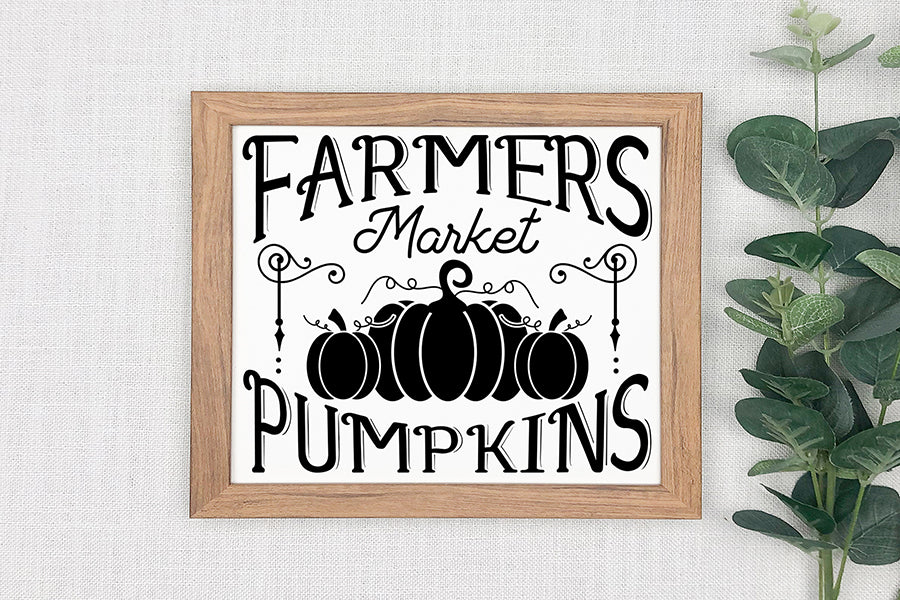 Vintage Fall Sign SVG | Farmers Market Pumpkins SVG