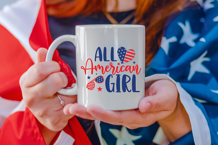 July 4th SVG Design | All American Girl