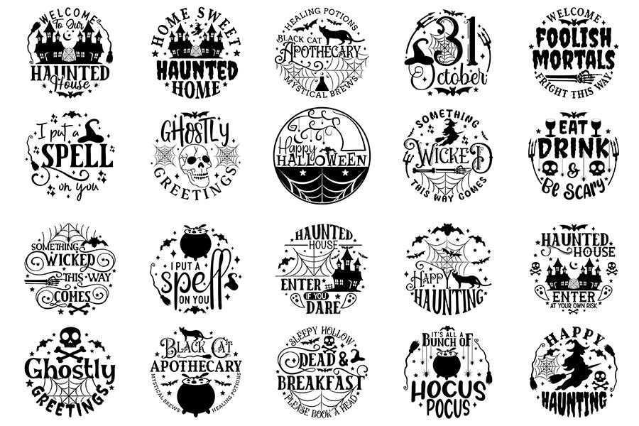 Halloween Round Sign SVG Bundle