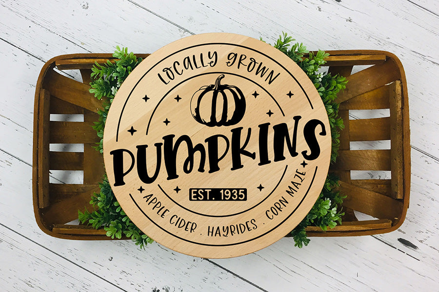 Locally Grown Pumpkins | Fall Farmhouse Sign SVG