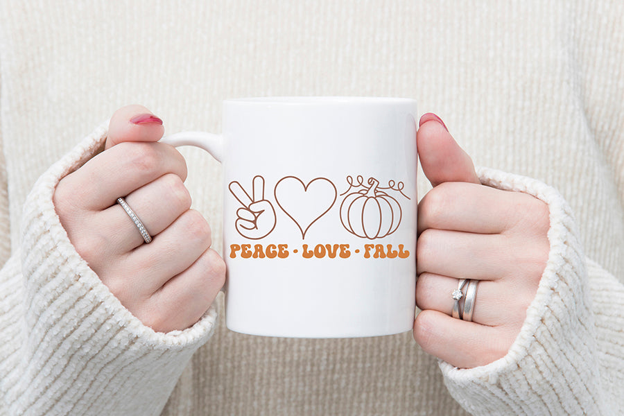 Peace Love Fall SVG, Retro Fall SVG