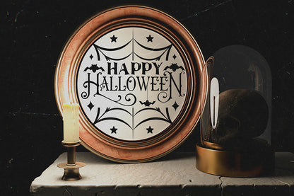 Happy Halloween SVG - Halloween Round Sign SVG