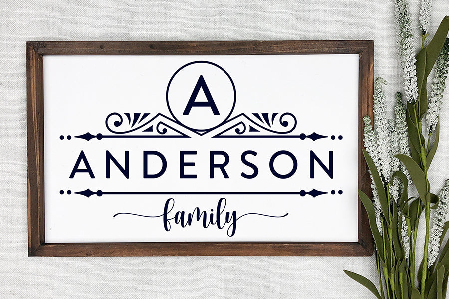 Family Monogram SVG, Split Monogram SVG