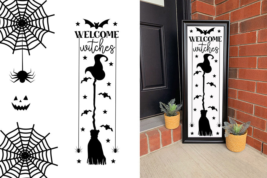 Welcome Witches SVG, Halloween Porch Sign SVG