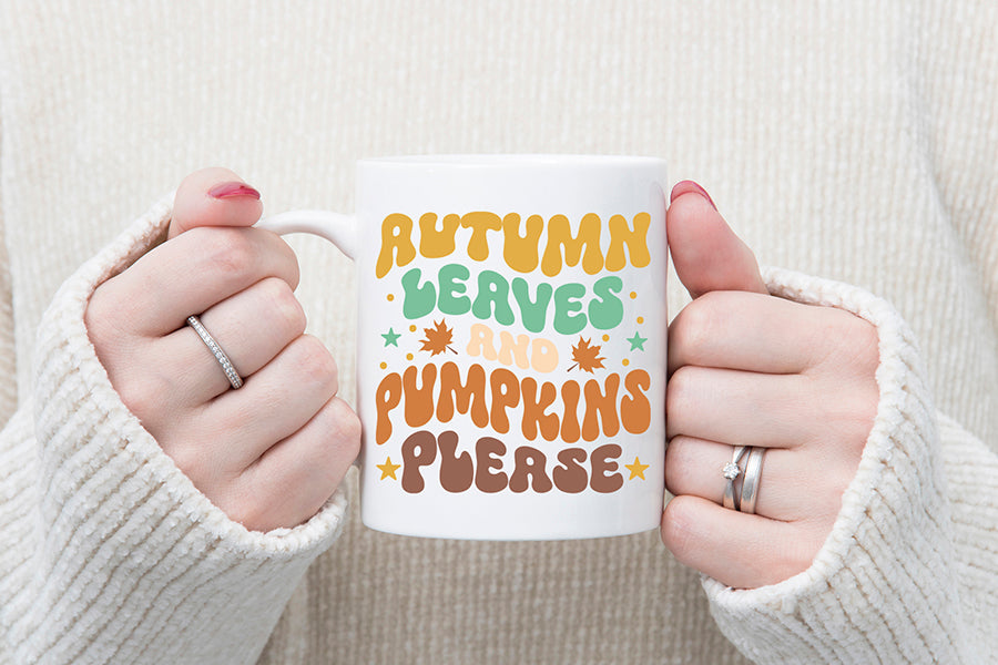 Autumn Leaves and Pumpkins Please SVG