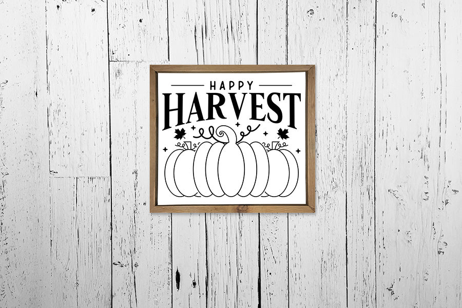 Fall Farmhouse Sign SVG | Happy Harvest SVG