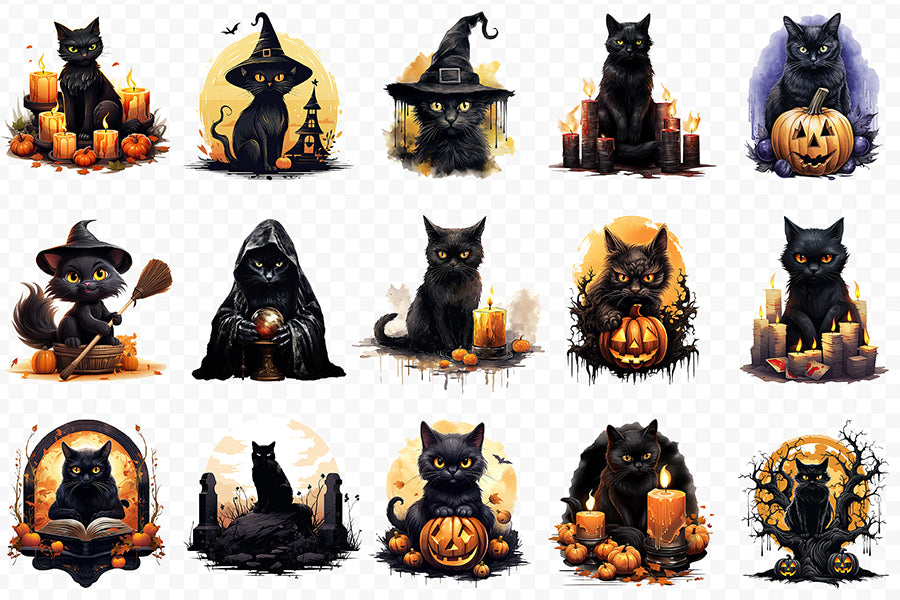 Halloween Black Cat Sublimation Bundle