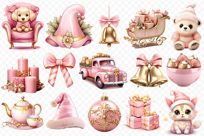 Pink Christmas Sublimation Clipart