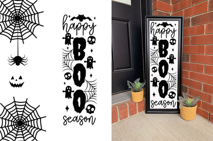 Happy Boo Season SVG - Halloween Porch Sign SVG