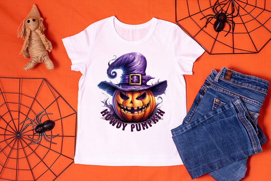 Halloween Sublimation Design, Howdy Pumpkin