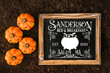 Vintage Halloween Sign SVG, Sanderson Bed & Breakfast