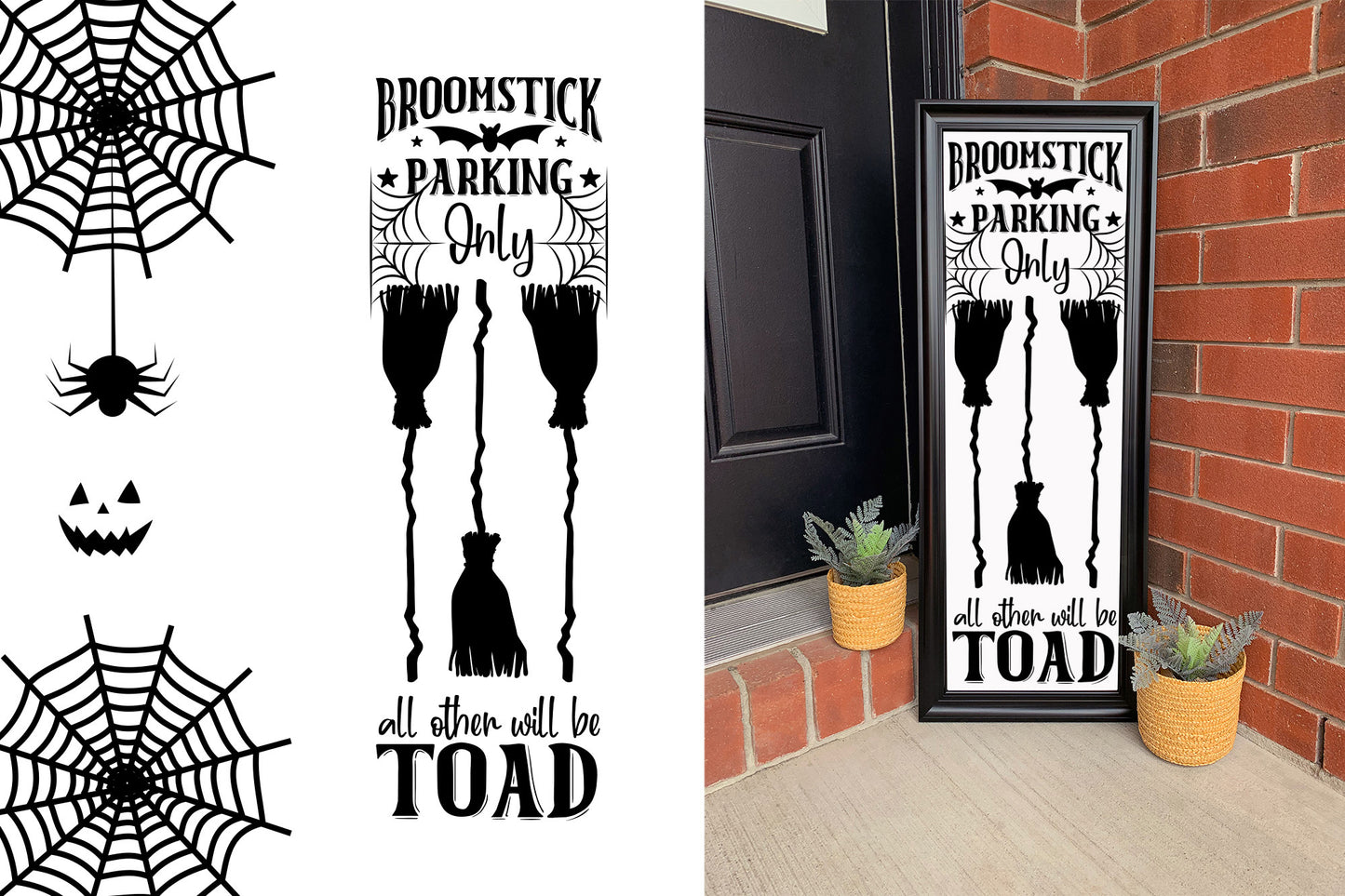 Halloween Porch Sign SVG - Broomstick Parking Only