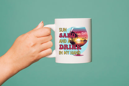 Sun Sand and a Drink in My Hand PNG Sublimation