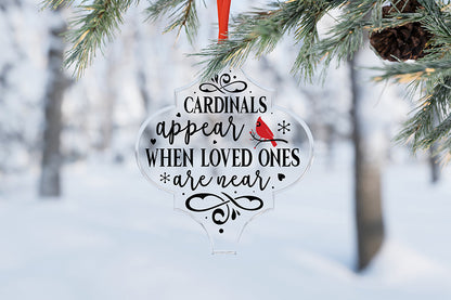 Christmas Cardinal Arabesque Ornament SVG