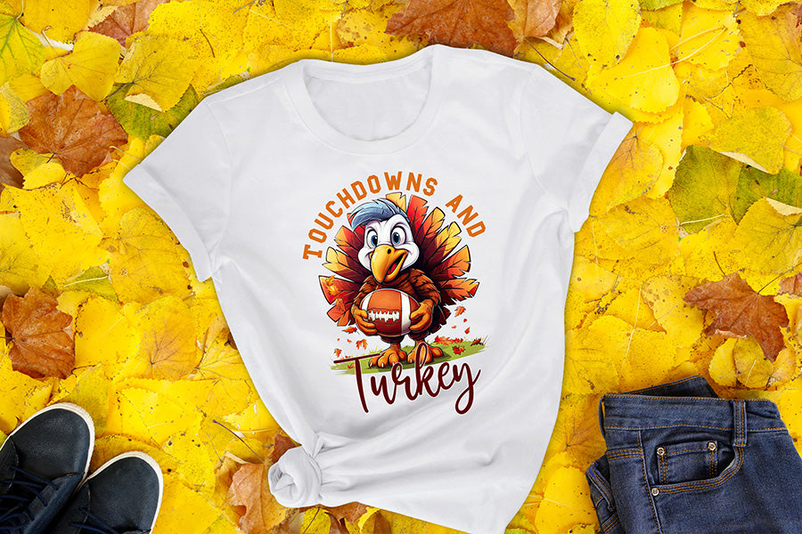 Touchdowns and Turkey - Thanksgiving PNG Sublimation