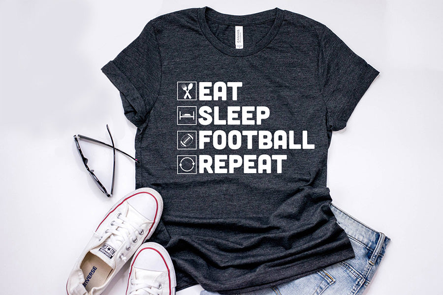 Eat Sleep Football Repeat, Football SVG