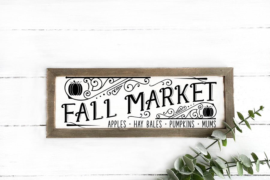 Vintage Fall Sign SVG, Fall Market Cut File