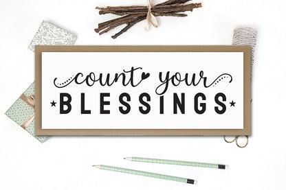 Count Your Blessings | Thanksgiving Sign SVG