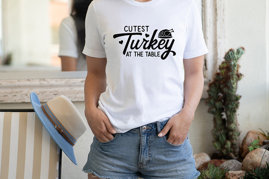 Cutest Turkey at the Table SVG Cut File