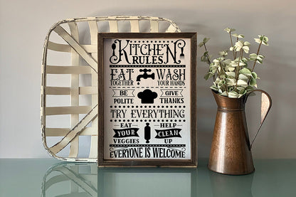 Kitchen Rules SVG - Vintage Kitchen Sign SVG