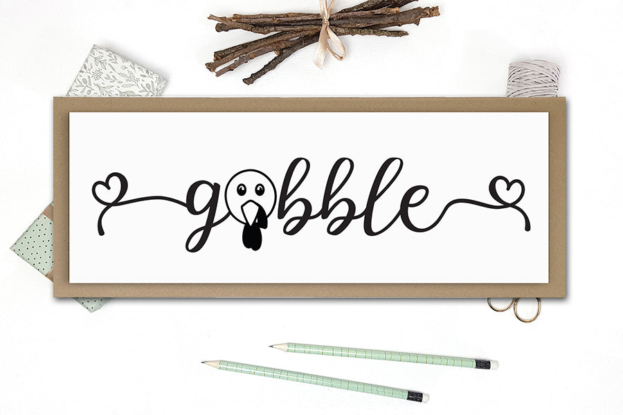 Gobble Cut File, Thanksgiving Sign SVG