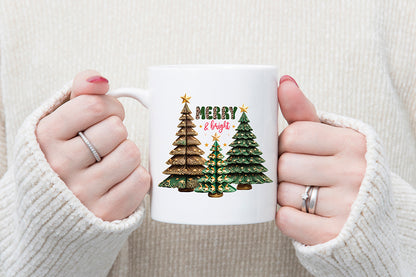 Merry & Bright, Christmas PNG Sublimation