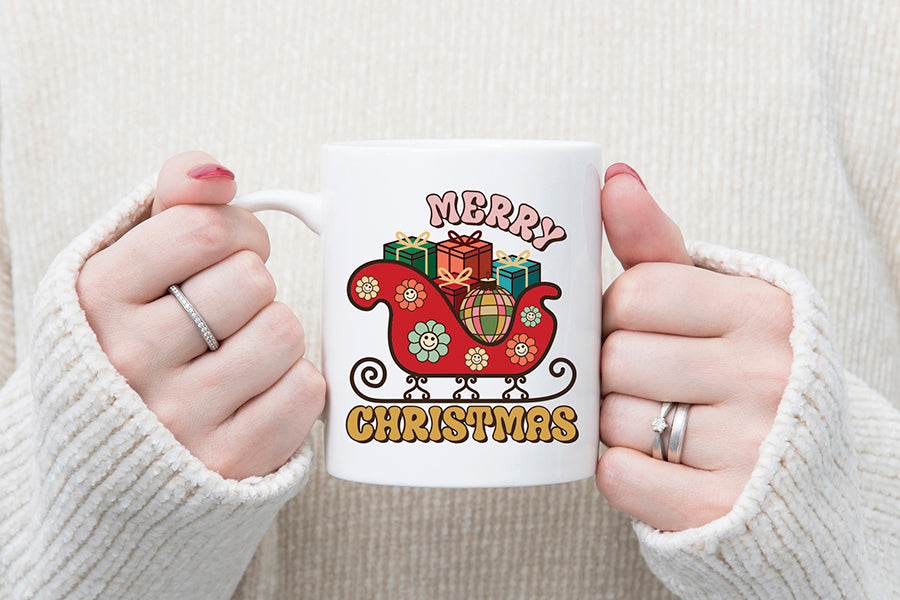 Groovy Merry Christmas Sublimation PNG